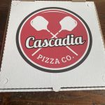 Cascadia Pizza box on buffet table at Brown Family Homestead wedding